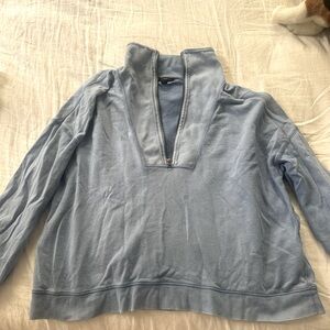 Jcrew distressed light blue quarter zip